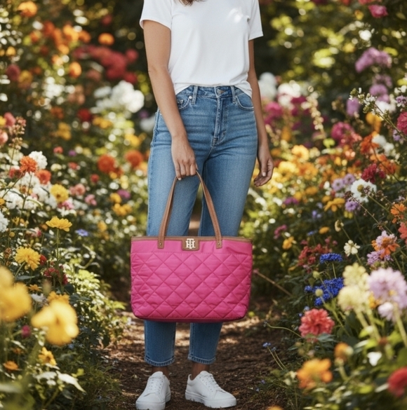 TOMMY HILFIGER | STYLE# 6929295-663 QUILTED AGSBEAGLE TOTE BAG - Picture 2 of 16